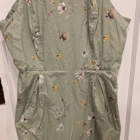 Sleeveless Open Back Fit & Flare Printed Midi Dress Size 2X - Picture 9 of 14